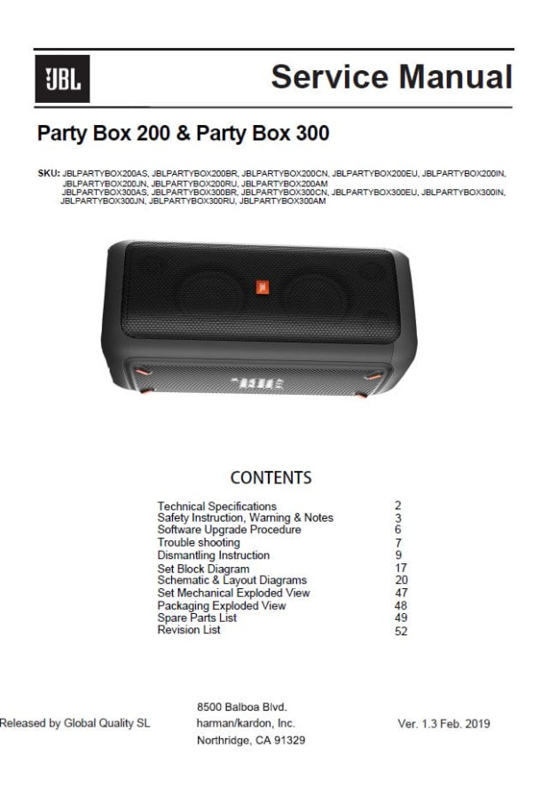 PartyBox 200, PartyBox 300 Ver.1.3